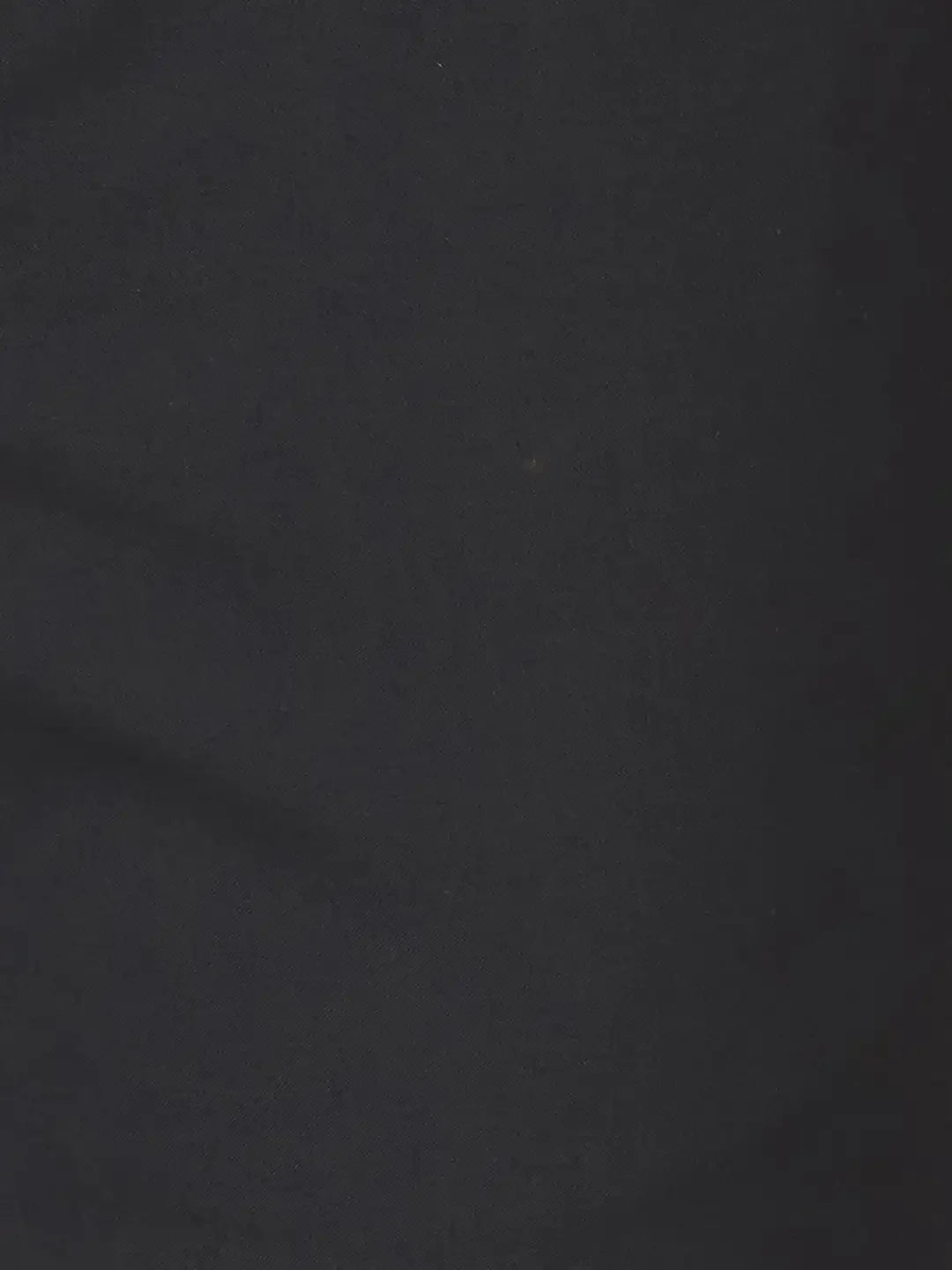 Men Black Slim Fit Solid Polyester Blend Trouser