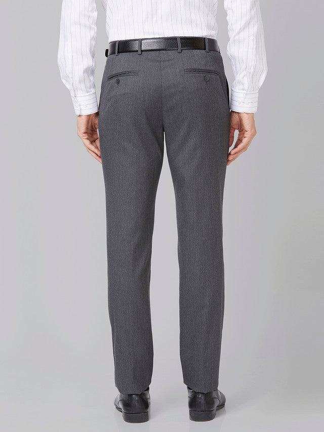 Raymond Grey Stripe Slim Fit Polyester Blend Trouser
