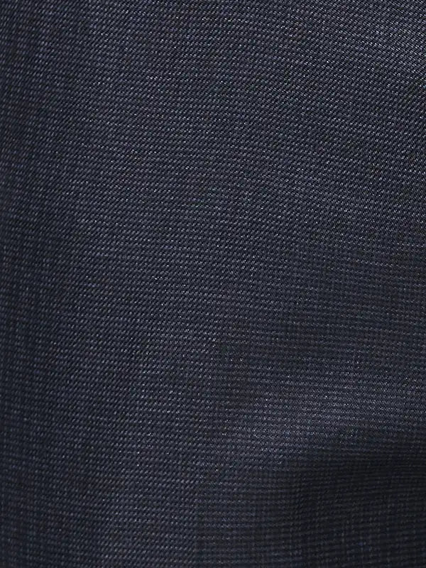 Men Blue Slim Fit Structure Polyester Trouser