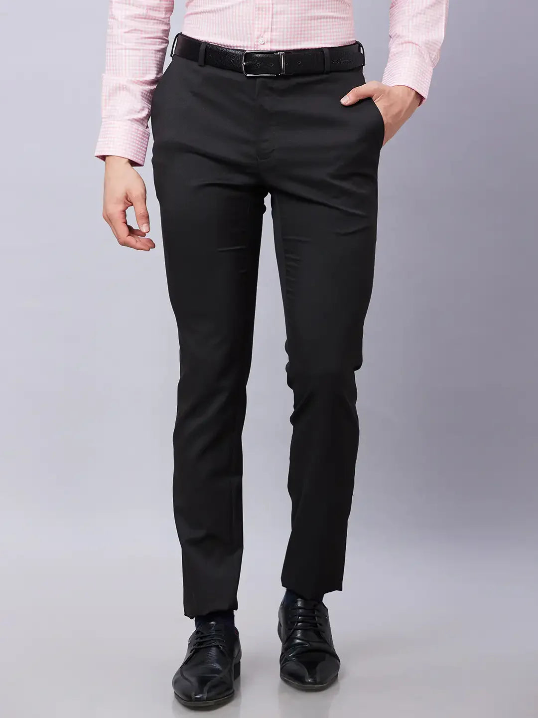 Raymond Men Brown Structure Slim Fit Polyester Blend Trousers