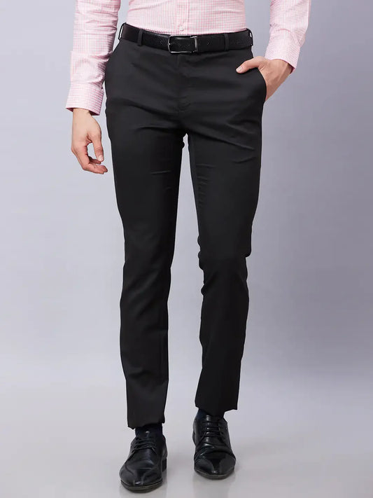 Raymond Men Brown Structure Slim Fit Polyester Blend Trousers