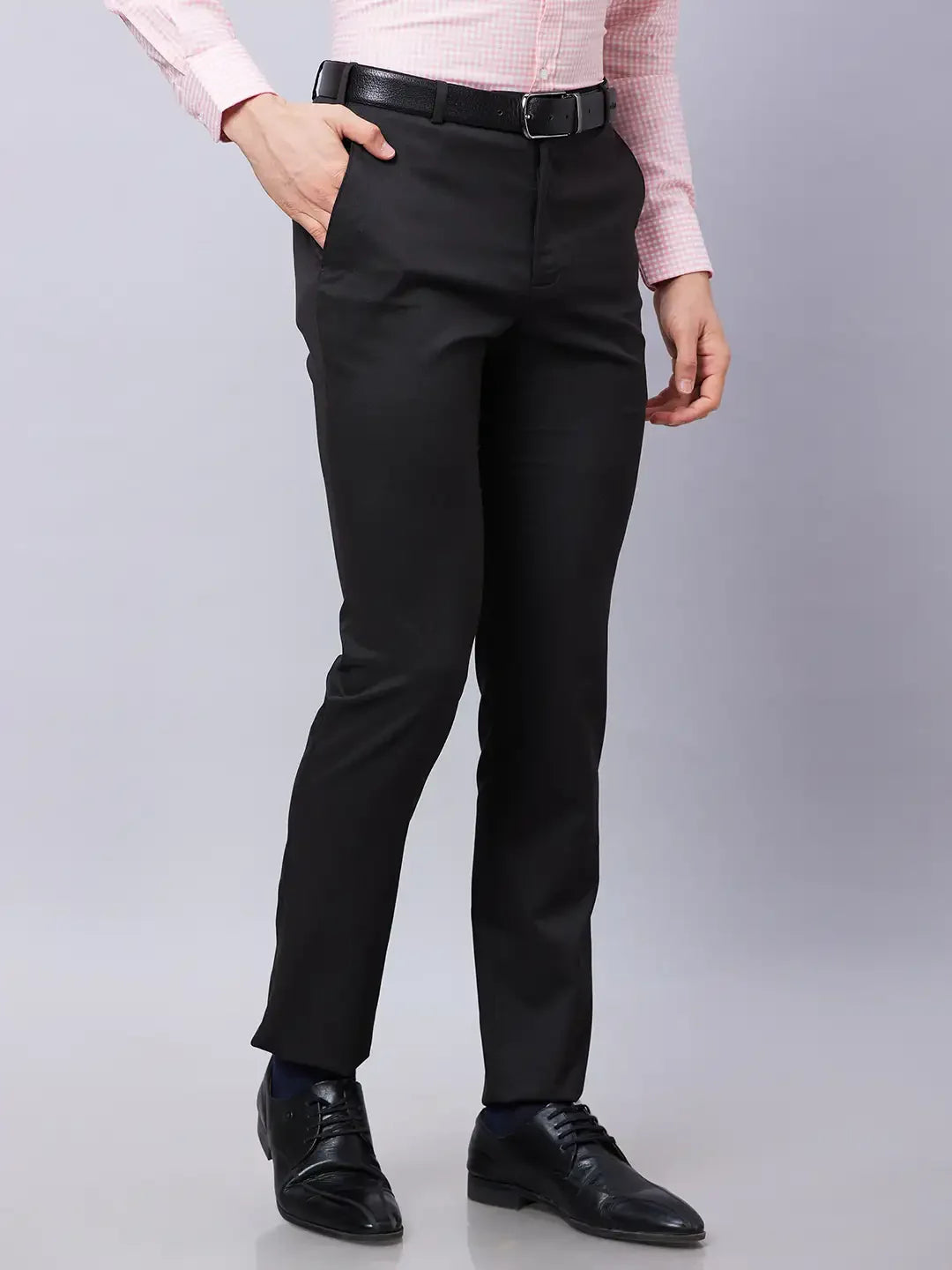 Raymond Men Brown Structure Slim Fit Polyester Blend Trousers
