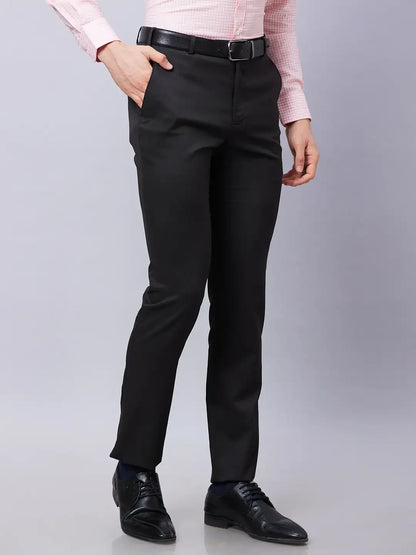 Raymond Men Brown Structure Slim Fit Polyester Blend Trousers