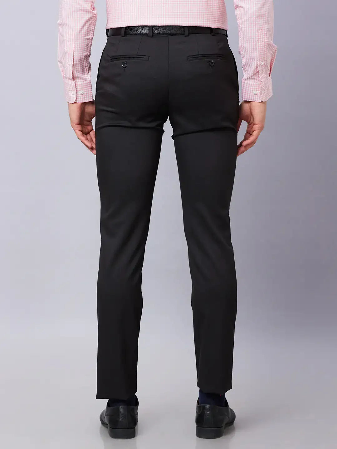 Raymond Men Brown Structure Slim Fit Polyester Blend Trousers