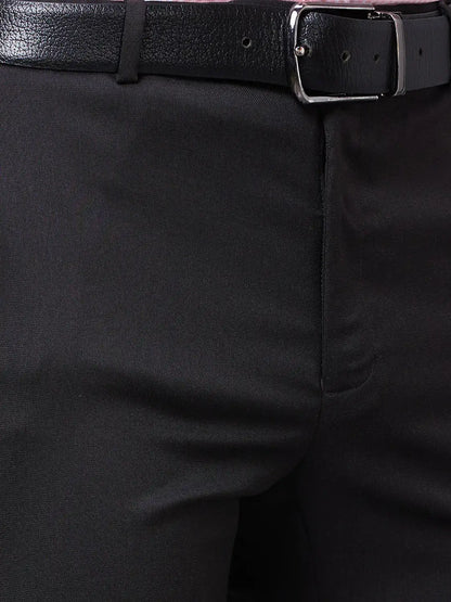 Raymond Men Brown Structure Slim Fit Polyester Blend Trousers