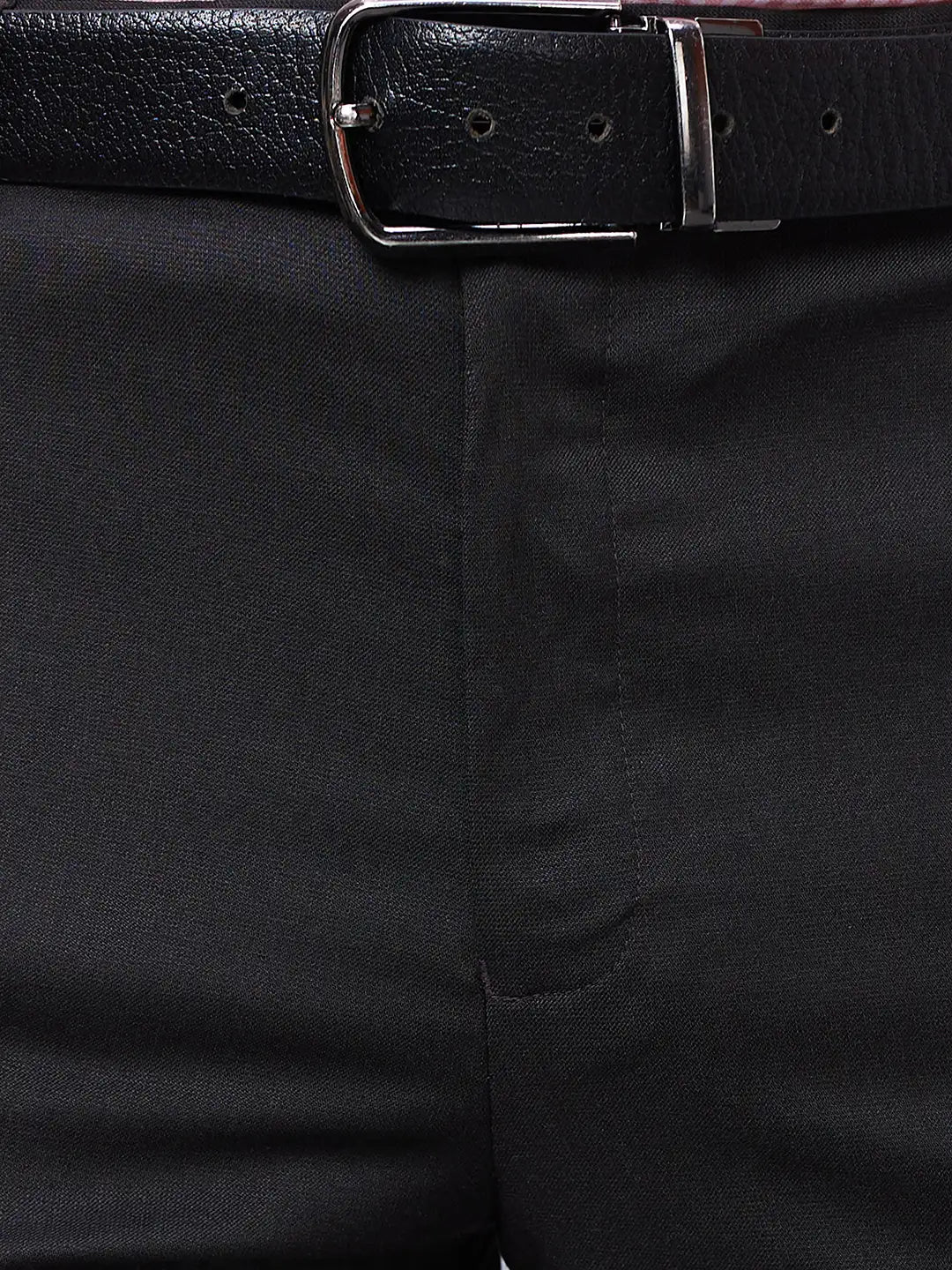 Raymond Men Brown Structure Slim Fit Polyester Blend Trousers