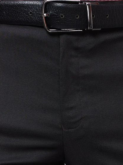 Raymond Men Brown Structure Slim Fit Polyester Blend Trousers