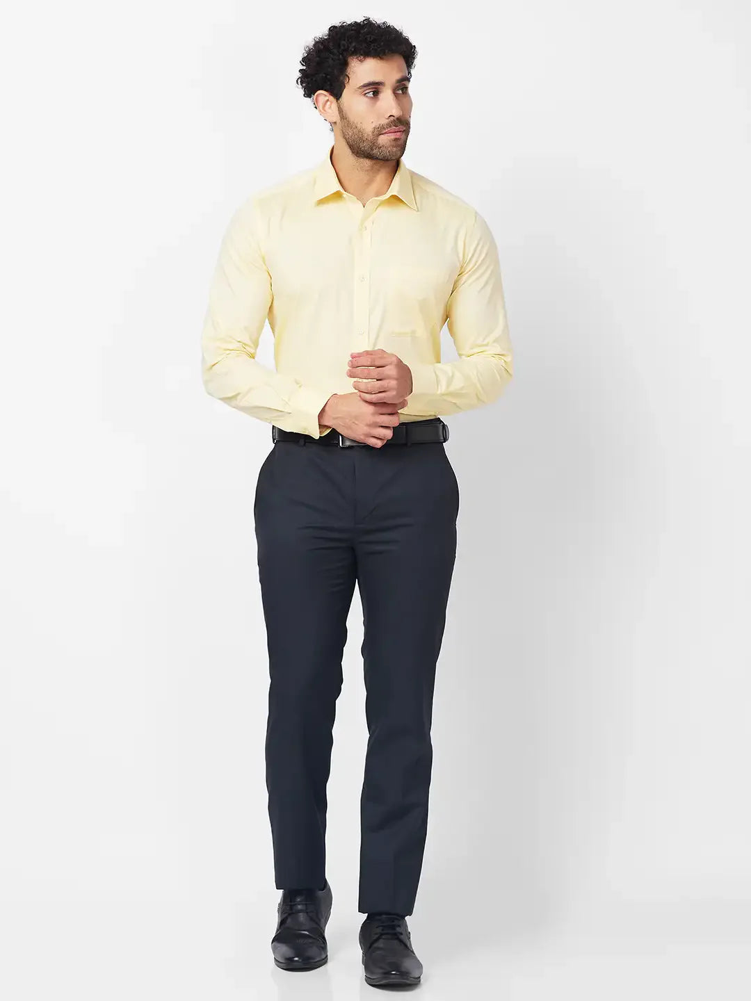 Raymond Men Blue Structure Slim Fit Polyester Blend Trouser