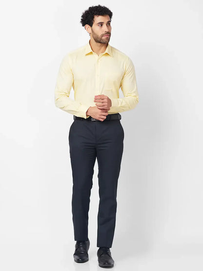 Raymond Men Blue Structure Slim Fit Polyester Blend Trouser