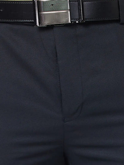 Raymond Men Blue Structure Slim Fit Polyester Blend Trouser