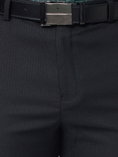 Raymond Black Structure Slim Fit Polyester Blend Trouser