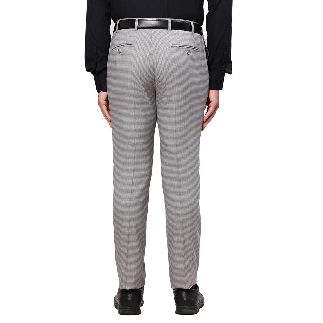 Raymond Men Grey Structure Slim Fit Polyester Blend Trouser