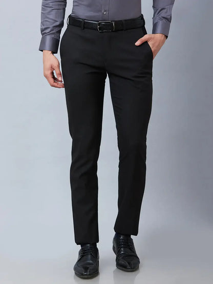 Raymond Men Brown Solid Slim Fit Polyester Blend Trouser