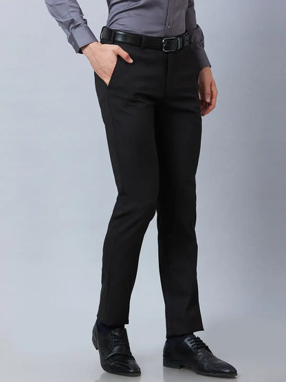 Raymond Men Brown Solid Slim Fit Polyester Blend Trouser