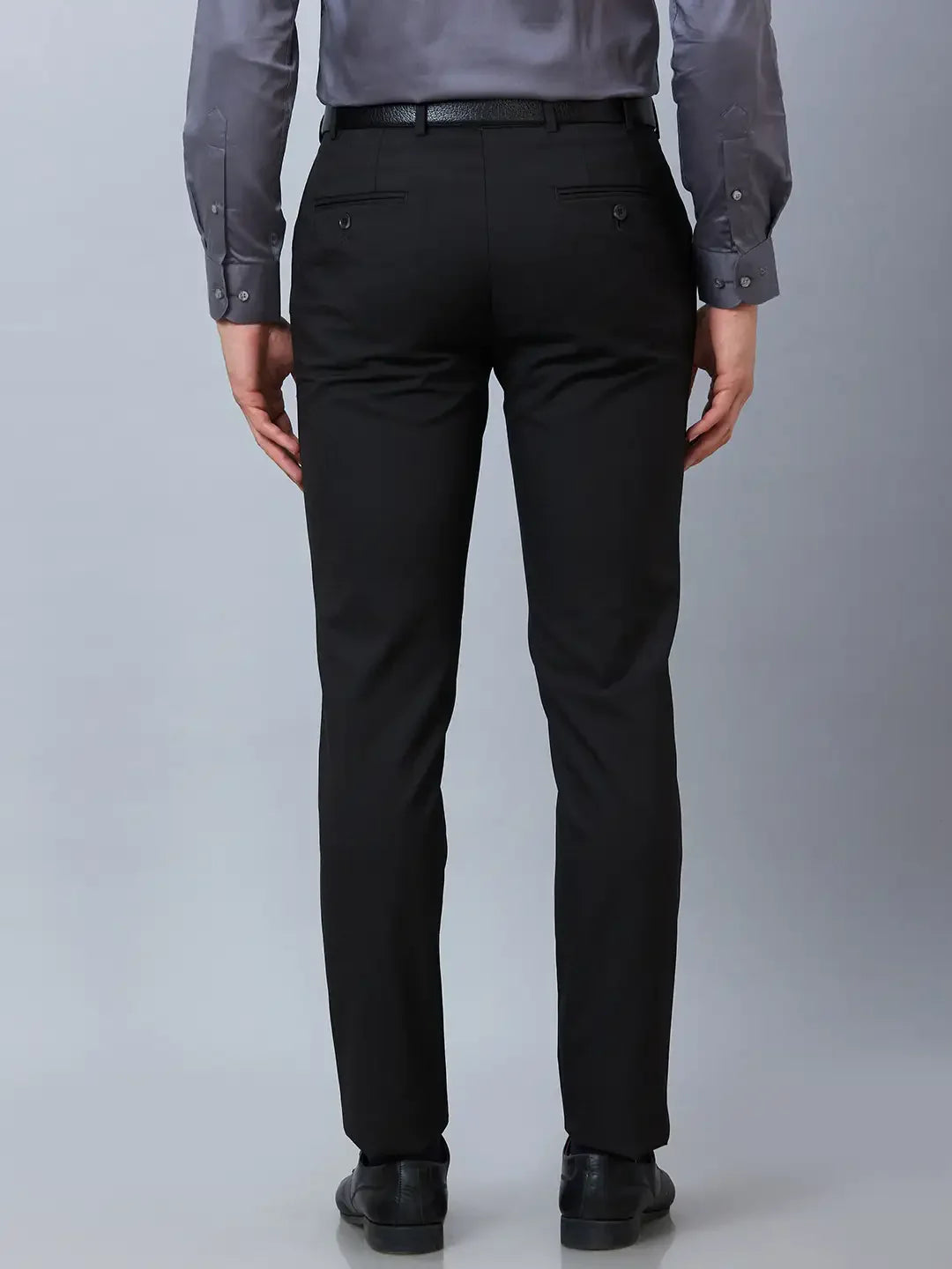 Raymond Men Brown Solid Slim Fit Polyester Blend Trouser