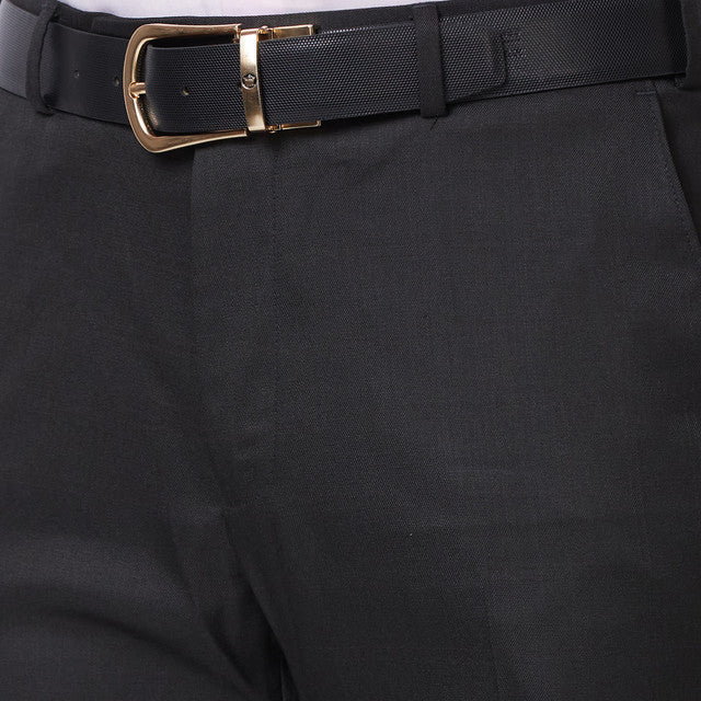 Raymond Black Checks Slim Fit Polyester Blend Trouser