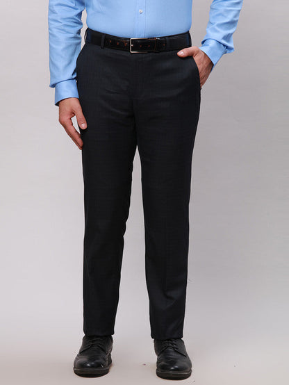 Raymond Black Solid Slim Fit Polyester Blend Trouser