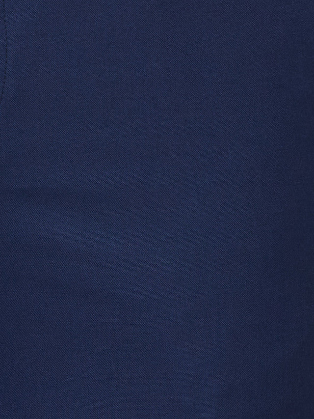 Raymond Men Blue Solid Slim Fit Polyester Blend Trouser