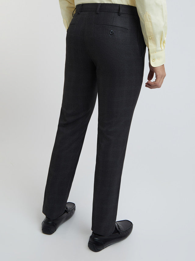 Raymond Black Checks Slim Fit Polyester Blend Trouser