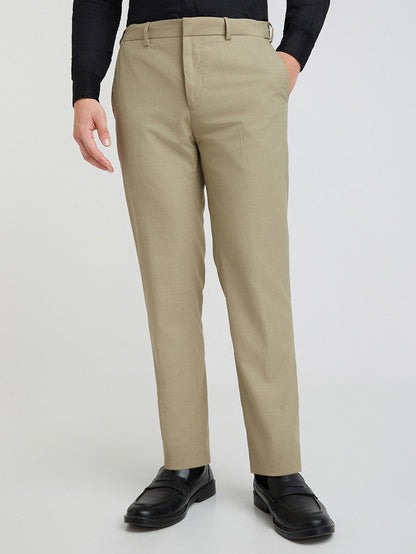 Raymond Grey Structure Slim Fit Polyester Blend Trouser