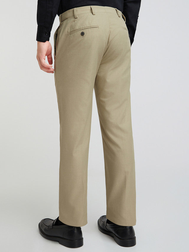 Raymond Grey Structure Slim Fit Polyester Blend Trouser