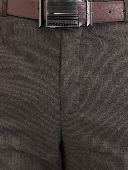 Raymond Brown Structure Slim Fit Polyester Blend Trouser