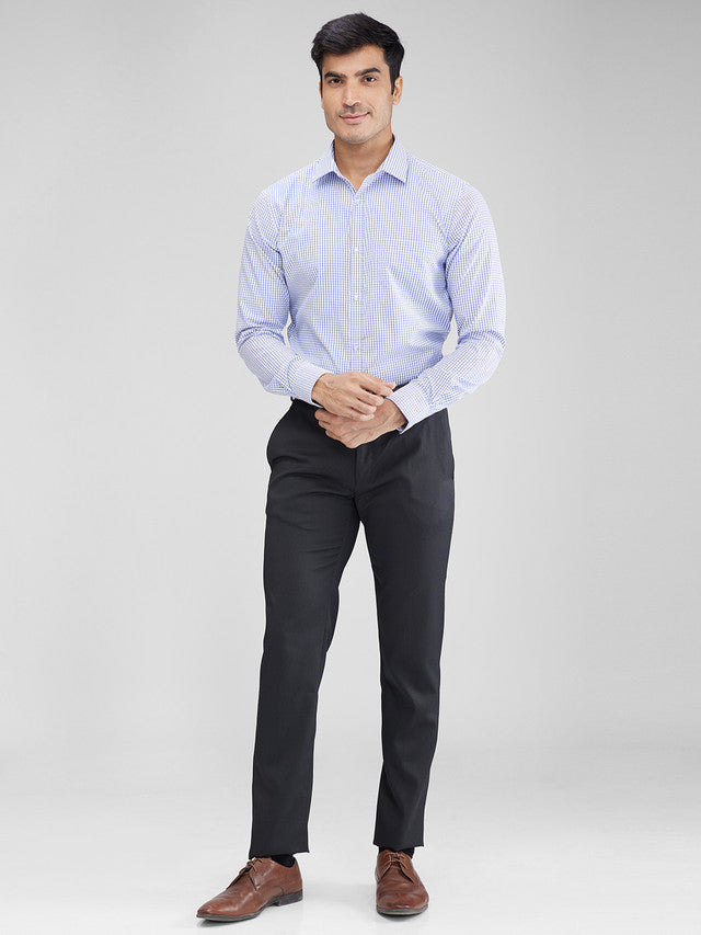 Raymond Grey Structure Slim Fit Polyester Blend Trouser