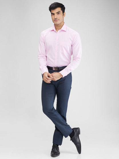 Raymond Blue Checks Slim Fit Polyester Blend Trouser