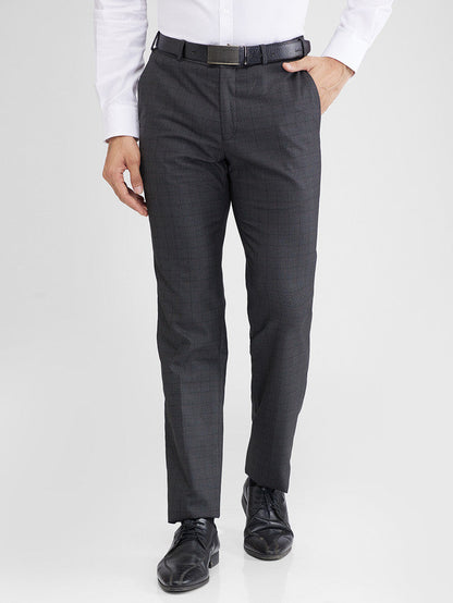 Raymond Green Checks Slim Fit Polyester Blend Trouser