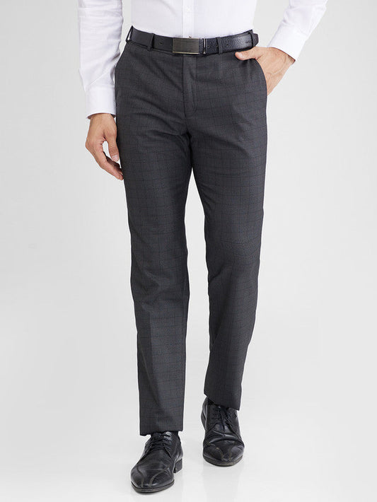Raymond Green Checks Slim Fit Polyester Blend Trouser