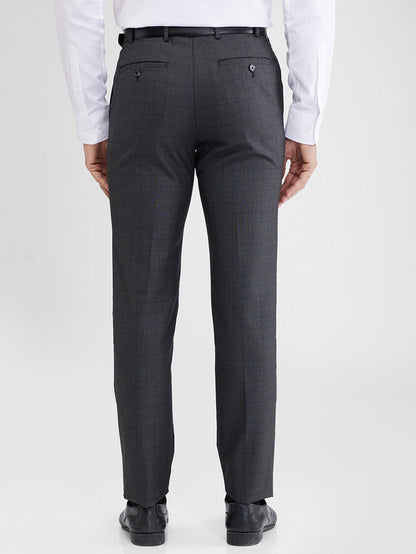 Raymond Green Checks Slim Fit Polyester Blend Trouser