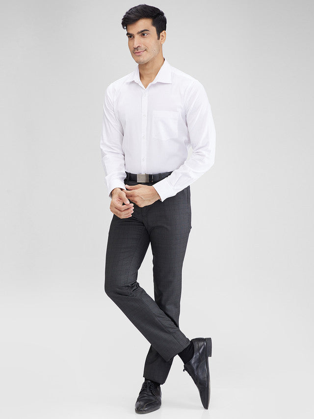 Raymond Green Checks Slim Fit Polyester Blend Trouser