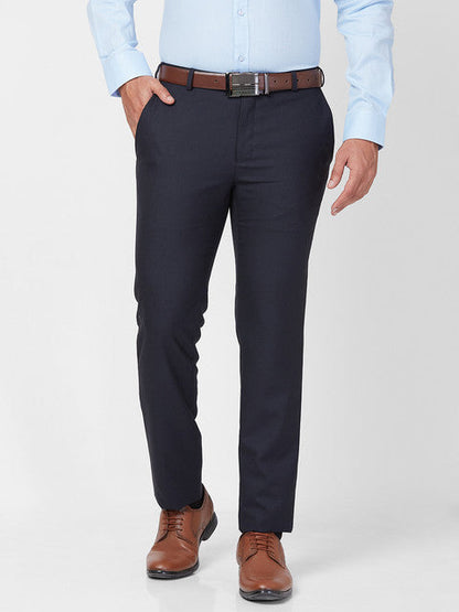 Raymond Men Blue Slim Fit Solid Trouser