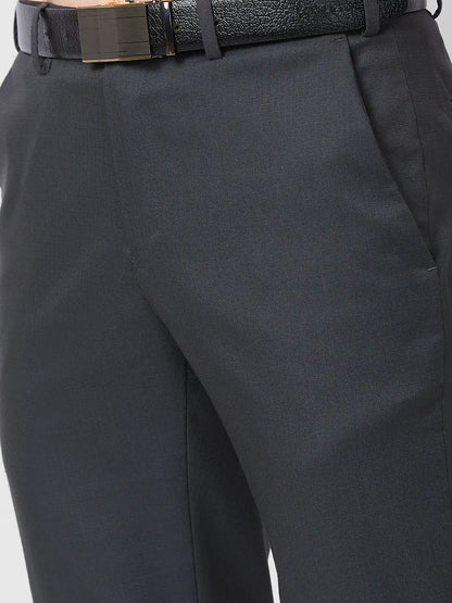 Raymond Men Grey Checks Slim Fit Polyester Blend Trouser