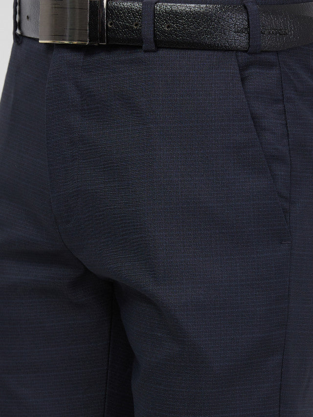 Raymond Men Blue Structure Slim Fit Polyester Blend Trouser