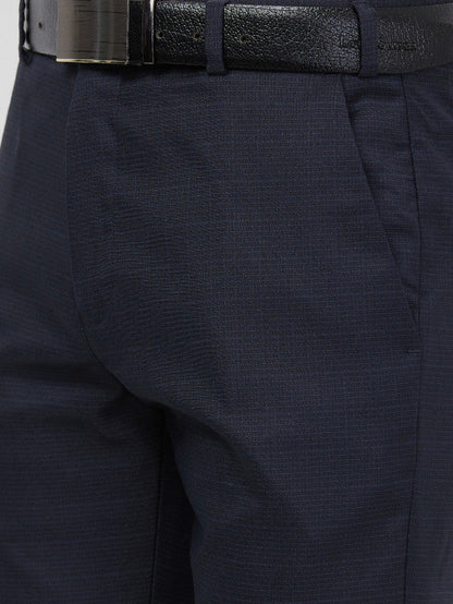 Raymond Men Blue Structure Slim Fit Polyester Blend Trouser