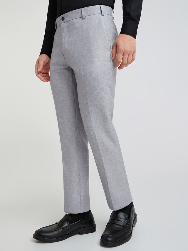 Raymond Blue Checks Slim Fit Polyester Blend Trouser