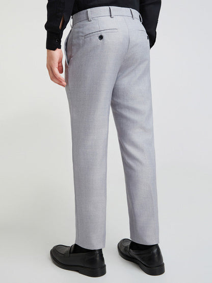 Raymond Blue Checks Slim Fit Polyester Blend Trouser