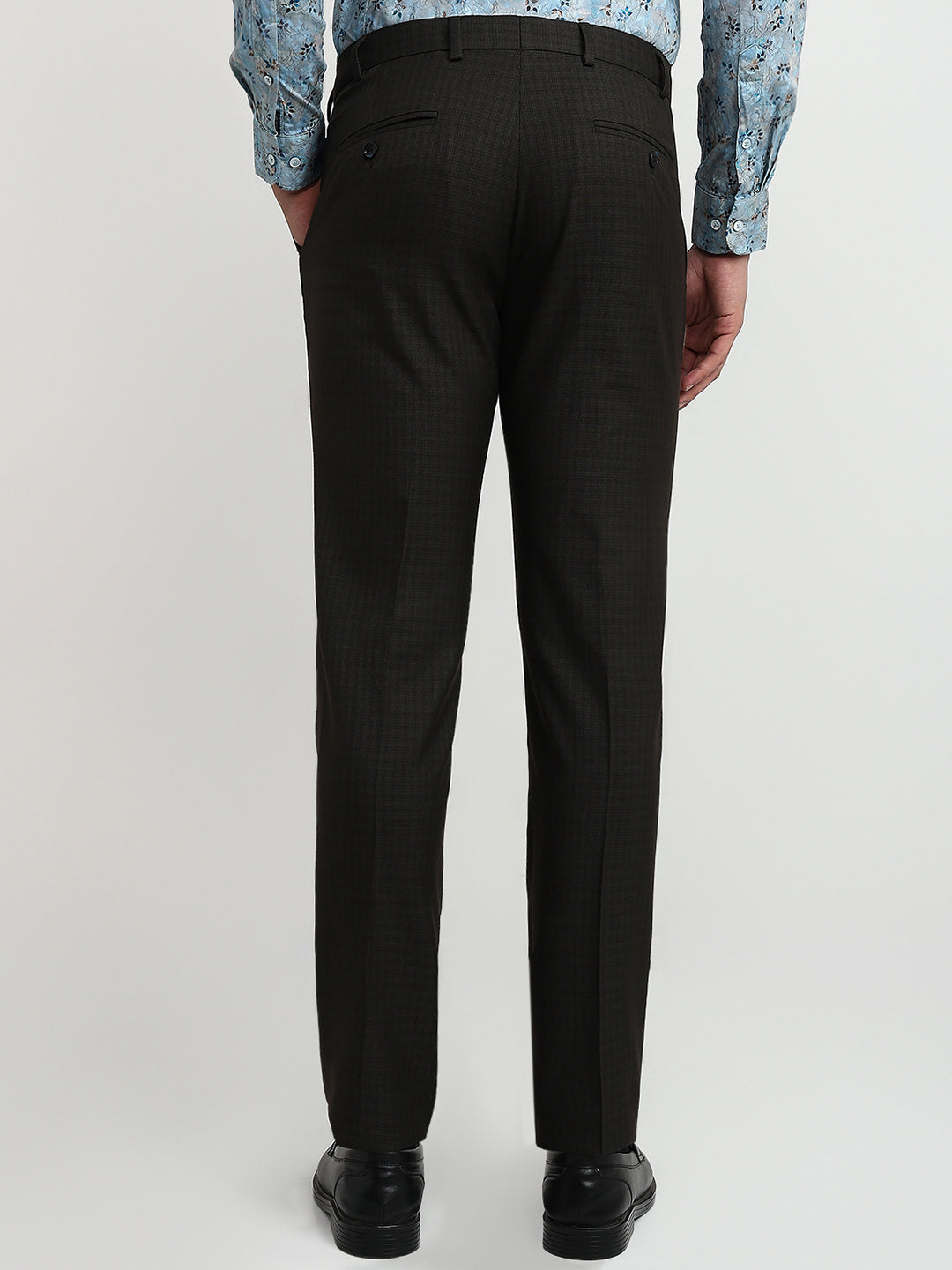 Raymond Men Blue Structure Slim Fit Polyester Blend Trouser