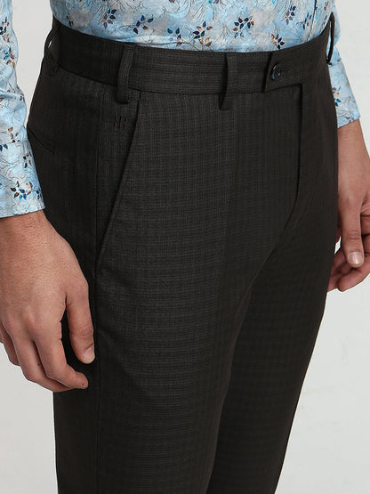 Raymond Men Blue Structure Slim Fit Polyester Blend Trouser