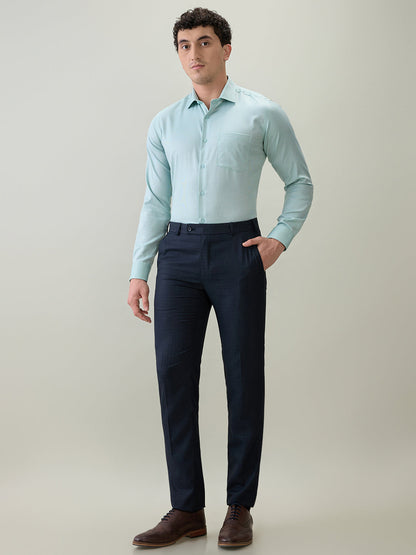 Raymond Men Brown Structure Slim Fit Polyester Blend Trouser