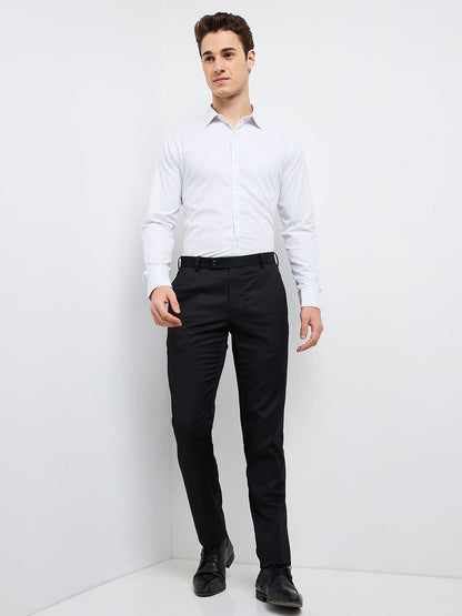 Raymond Men Black Structure Slim Fit Polyester Blend Trouser