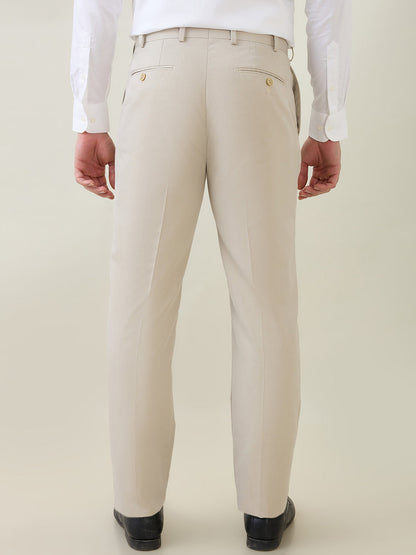 Raymond Men Brown Solid Contemporary Fit Polyester Blend Trouser