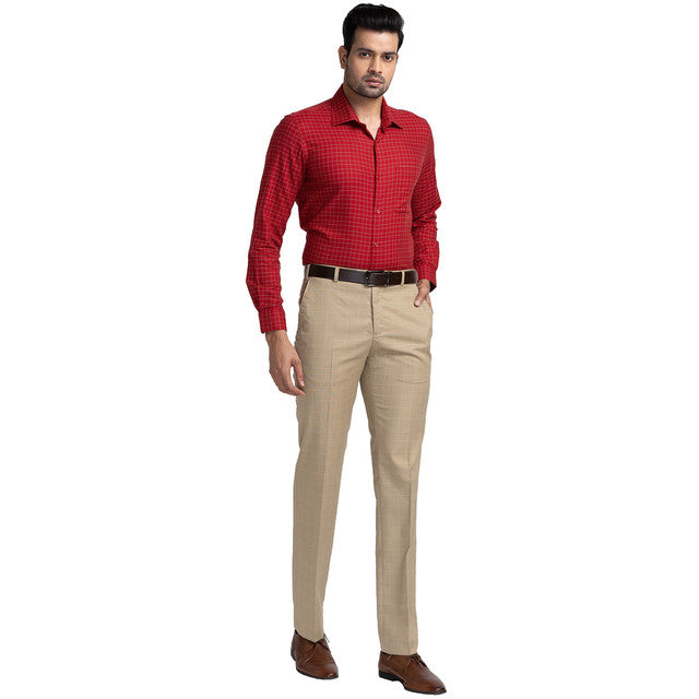 Raymond Brown Checks Contemporary Fit Polyester Blend Trouser