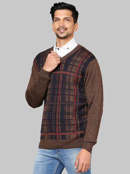 Raymond Men Brown Wrapper MerinoWool Sweater