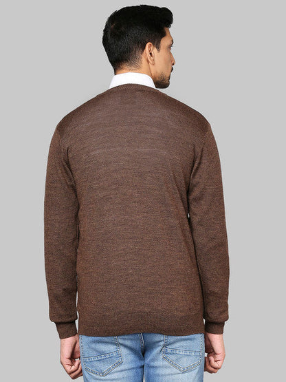 Raymond Men Brown Wrapper MerinoWool Sweater