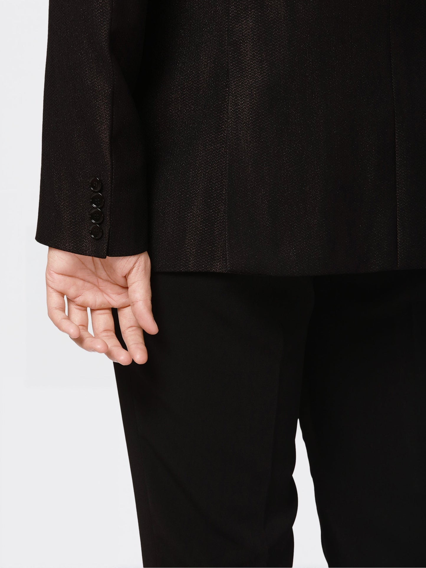 Ethnix by Raymond Men Black Structure Tailored fit Polyster Blend Suit