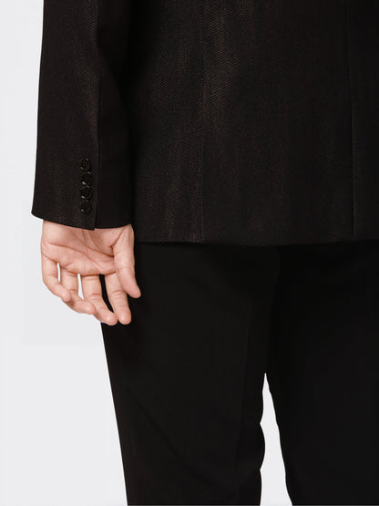 Ethnix by Raymond Men Black Structure Tailored fit Polyster Blend Suit