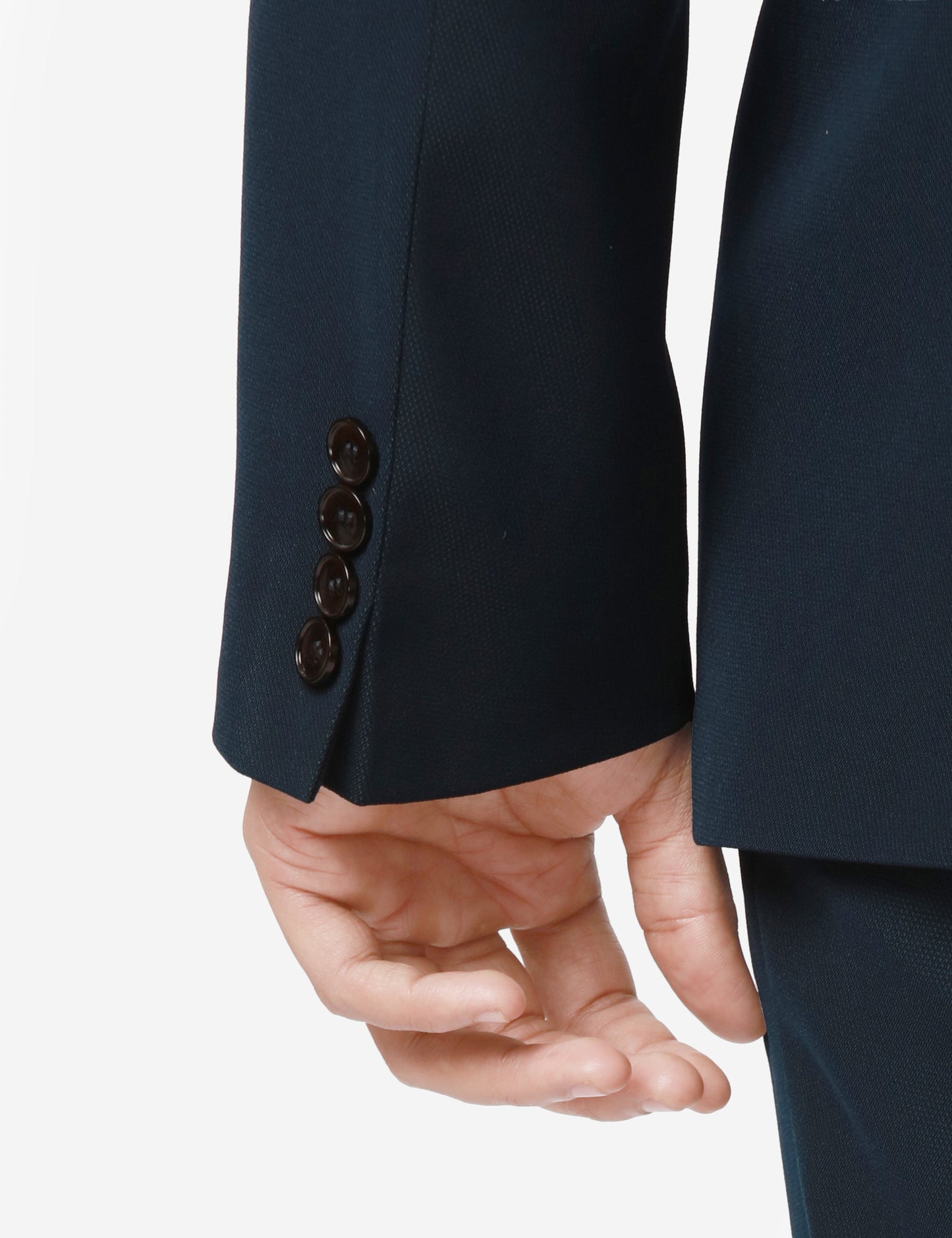 Ethnix by Raymond Men Blue Dobby Tailored fit Polyster Blend Suit