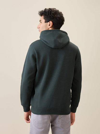 Parx Men Green Graphic Regular Fit Cotton Blend Full Sleeve Sweatshirt